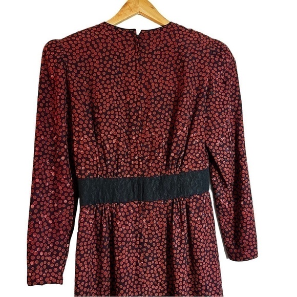 VINTAGE Neiman Marcus 100% Silk Polka Dot Dress Size 4 Hidden Back Zipper - Picture 6 of 8